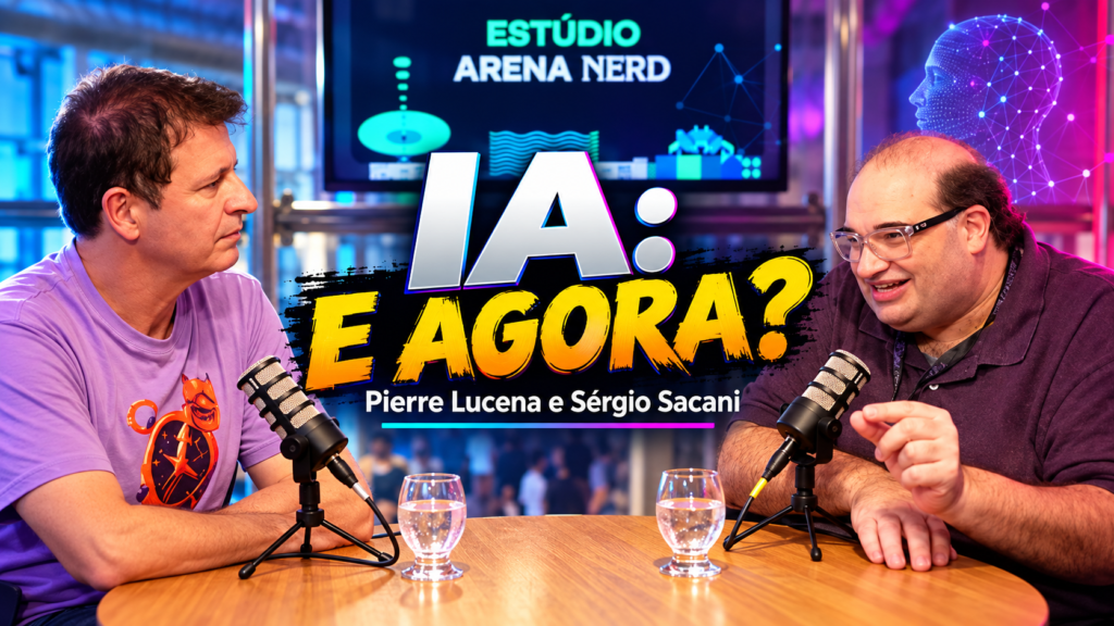 Pierre Lucena e Sérgio Sacani em conversa sobre inteligência artificial no REC'n'Play